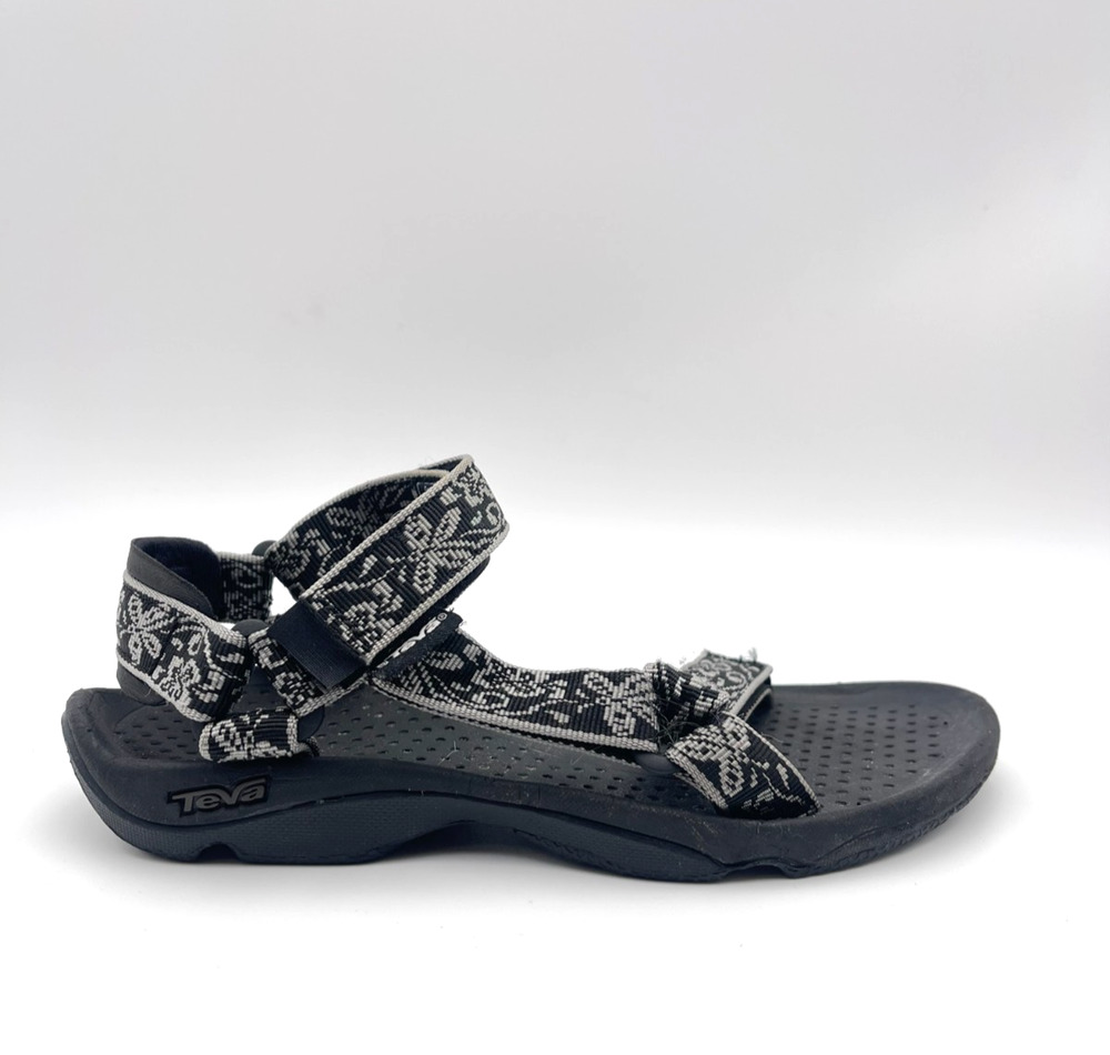 Teva Hurricane Women's Hiking Sport Sandals Shoes Size 7 Gray Black Strappy 6577